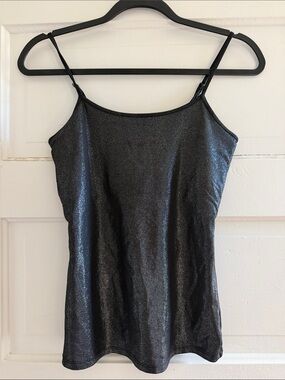 White House Black Market Shimmery Black Spaghetti Strap Camisole